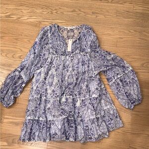 Vice olivaceous dress floral blue long Mini NWT